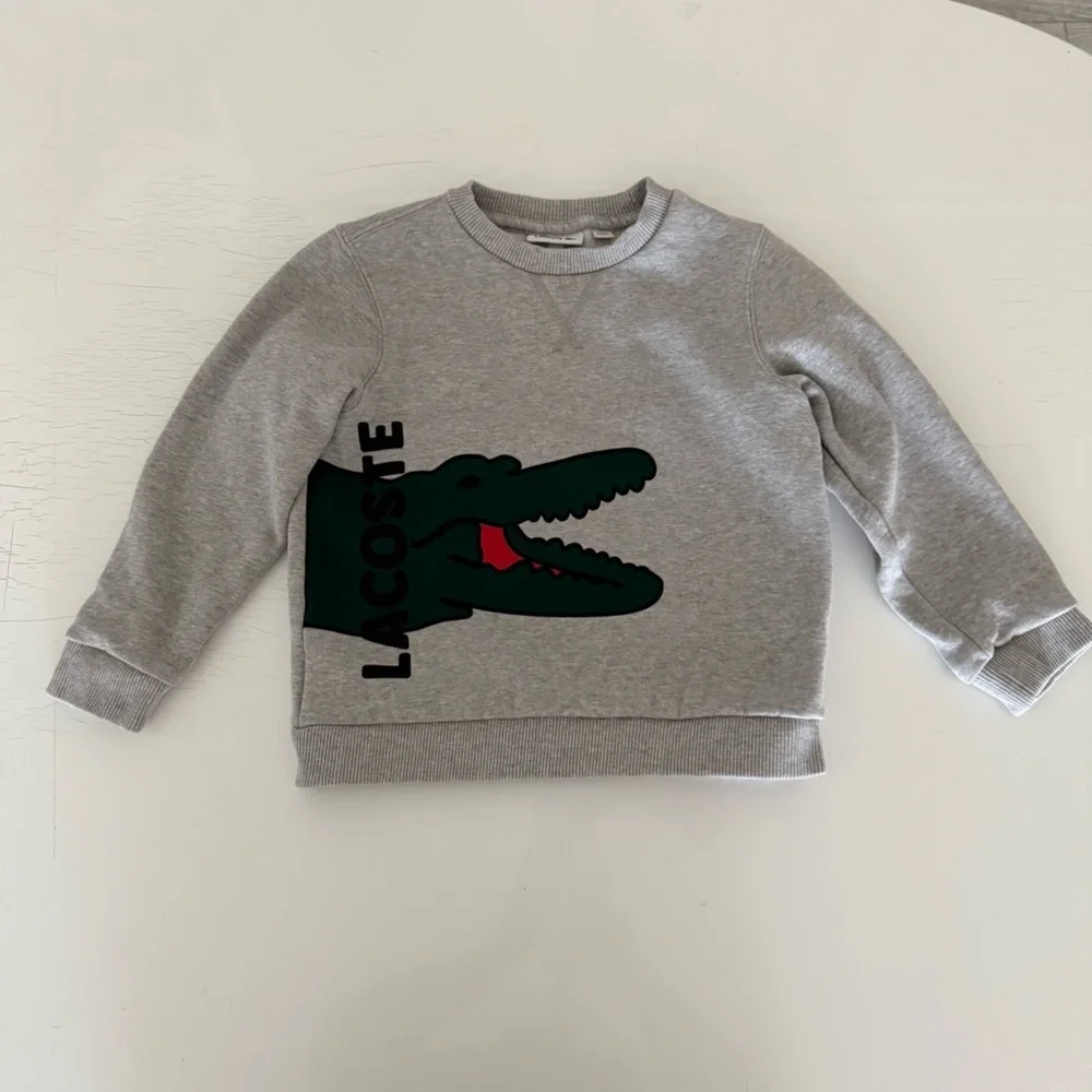 Lacoste Gray Sweatshirt with Crocodile Graphic and skirt size 6